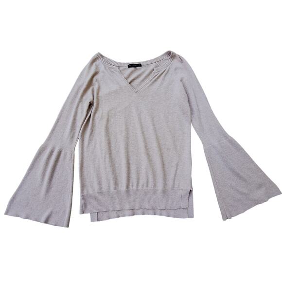 Sanctuary Bell Sleeves V neck Cotton blend Light Sweater Tan Beige Size S oversz - Picture 1 of 9